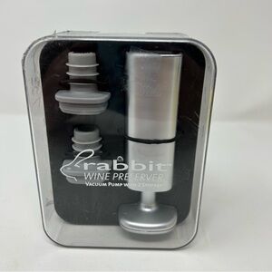 Rabbit Standard Silver Wine Preserver with Two Vacuum Stoppers